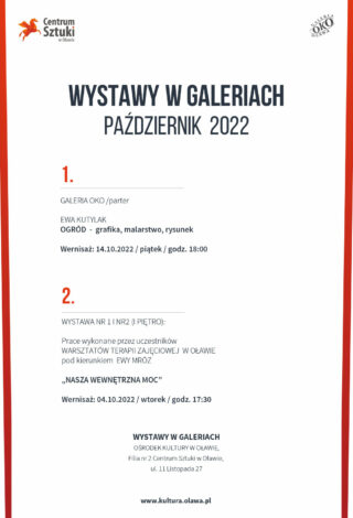 plan wystaw w ośrodku kultury październik 2022